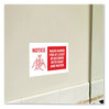 A Picture of product AVE-83175 Avery® Preprinted Surface Safe® Wall Decals 10 x 7, Wash Hands for at Least 20 Seconds, White/Red Face, Red Graphics, 5/Pack
