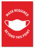 A Picture of product AVE-83177 Avery® Preprinted Surface Safe® Wall Decals 7 x 10, Mask Required Beyond This Point, Red Face, White Graphics, 5/Pack