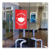 A Picture of product AVE-83177 Avery® Preprinted Surface Safe® Wall Decals 7 x 10, Mask Required Beyond This Point, Red Face, White Graphics, 5/Pack