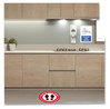 A Picture of product AVE-83179 Avery® Preprinted Surface Safe® Wall Decals 7 x 10, Please Use Hand Sanitizer, White Face, Blue/Gray Graphics, 5/Pack