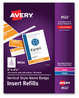 A Picture of product AVE-8522 Avery® Name Badge Insert Refills Vertical, 4 1/4 x 6, White, 100/Pack