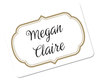 A Picture of product AVE-8720 Avery® Flexible Adhesive Name Badge Labels 3 3/8 x 2 1/3, White/Gold Border, 120/PK
