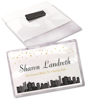 Avery® Magnetic Style Name Badge Kit Horizontal, 4" x 3", White, 48/Pack