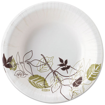 Dixie® Ultra® Pathways® Heavyweight Paper Bowls, WiseSize, 12oz, Green/Burgundy, 500/Carton