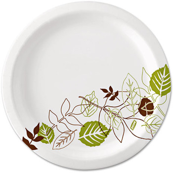 Dixie® Pathways® Mediumweight Paper Plates, 8 1/2, Green/Burgundy, WiseSize, 125/Pack, 4 Packs/Carton