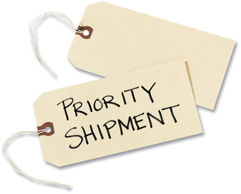 Avery® Shipping Tags Strung 11.5 pt Stock, 6.25 x 3.13, Manila, 1,000/Box