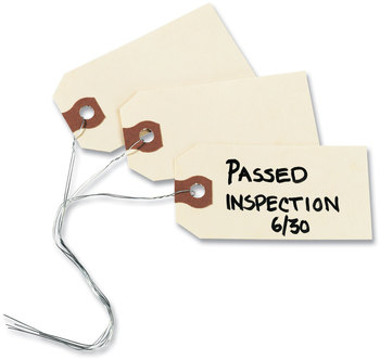 Avery® Shipping Tags Double Wired 11.5 pt Stock, 3.25 x 1.63, Manila, 1,000/Box