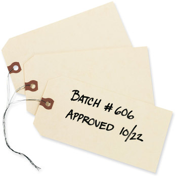 Avery® Shipping Tags Double Wired 11.5 pt Stock, 6.25 x 3.13, Manila, 1,000/Box