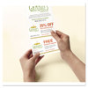 A Picture of product AVE-16150 Avery® Door Hanger with Tear-Away Cards 97 Bright, 65 lb Cover Weight, 4.25 x 11, White, 2 Hangers/Sheet, 40 Sheets/Pack