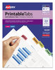 A Picture of product AVE-16281 Avery® Printable Plastic Tabs with Repositionable Adhesive 1/5-Cut, Assorted Colors, 1.25" Wide, 96/Pack