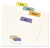 A Picture of product AVE-16283 Avery® Printable Plastic Tabs with Repositionable Adhesive 1/5-Cut, Assorted Colors, 1.75" Wide, 80/Pack
