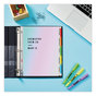 A Picture of product AVE-16740 Avery® Clear Easy View Plastic Dividers with Multicolored Tabs & Sheet Protector and 5-Tab, 11 x 8.5, 1 Set