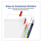 A Picture of product AVE-16741 Avery® Clear Easy View Plastic Dividers with Multicolored Tabs & Sheet Protector and 8-Tab, 11 x 8.5, 1 Set