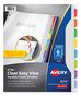 A Picture of product AVE-16741 Avery® Clear Easy View Plastic Dividers with Multicolored Tabs & Sheet Protector and 8-Tab, 11 x 8.5, 1 Set