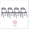 A Picture of product ALE-CA941 Alera® Armless Steel Folding Chair Supports Up to 275 lb, Black Seat, Back, Base, 4/Carton