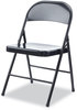A Picture of product ALE-CA941 Alera® Armless Steel Folding Chair Supports Up to 275 lb, Black Seat, Back, Base, 4/Carton