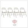 A Picture of product ALE-CA944 Alera® Armless Steel Folding Chair Supports Up to 275 lb, Taupe Seat, Back, Base, 4/Carton
