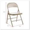 A Picture of product ALE-CA945 Alera® Armless Steel Folding Chair Supports Up to 275 lb, Tan Seat, Back, Base, 4/Carton