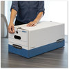 A Picture of product FEL-00011 Bankers Box® LIBERTY® Heavy-Duty Strength Storage Boxes Letter Files, 12.25" x 24.13" 10.75", White/Blue, 12/Carton