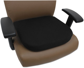 Alera® Cooling Gel Memory Foam Seat Cushion Fabric Cover with Non-Slip Under-Cushion Surface, 16.5 x 15.75 2.75, Black