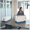 A Picture of product FEL-0001103 Bankers Box® LIBERTY® Heavy-Duty Strength Storage Boxes Letter Files, 12.25" x 24.13" 10.75", White/Blue, 4/Carton