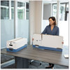 A Picture of product FEL-0002501 Bankers Box® STOR/FILE™ Medium-Duty Strength Storage Boxes Letter/Legal Files, 12.25" x 16" 11", White/Blue, 4/Carton