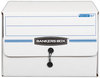 A Picture of product FEL-00061 Bankers Box® SIDE-TAB™ Storage Boxes Letter Files, White/Blue, 12/Carton