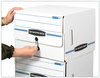 A Picture of product FEL-00061 Bankers Box® SIDE-TAB™ Storage Boxes Letter Files, White/Blue, 12/Carton