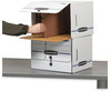 A Picture of product FEL-00061 Bankers Box® SIDE-TAB™ Storage Boxes Letter Files, White/Blue, 12/Carton
