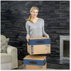 A Picture of product FEL-0062801 Bankers Box® SmoothMove™ Prime Moving & Storage Boxes Moving/Storage Hinged Lid, Regular Slotted Container, Medium, 18" x 16", Brown/Blue, 8/Carton