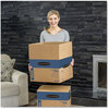 A Picture of product FEL-0062801 Bankers Box® SmoothMove™ Prime Moving & Storage Boxes Moving/Storage Hinged Lid, Regular Slotted Container, Medium, 18" x 16", Brown/Blue, 8/Carton