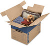A Picture of product FEL-0062901 Bankers Box® SmoothMove™ Prime Moving & Storage Boxes Moving/Storage Hinged Lid, Regular Slotted Container (RSC), 18" x 24" Brown/Blue, 6/Carton