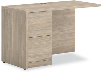 HON® 10500 Series™ “L” Workstation Return with Full-Height Pedestal Left, 48" x 24" 29.5", Kingswood Walnut