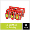 A Picture of product MMM-1456 Scotch® Sure Start Packaging Tape with Dispenser, 1.5" Core, 1.88" x 22.2 yds, Clear, 6/Pack