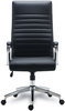 A Picture of product ALE-ED41B19 Alera® Eddleston Leather Manager Chair Supports Up to 275 lb, Black Seat/Back, Chrome Base