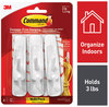 A Picture of product MMM-17001VP6 Command™ General Purpose Hooks Multi-Pack, Medium, Plastic, White, 3 lb Capacity, 6 and 12 Strips/Pack