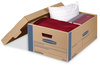 A Picture of product FEL-0066001 Bankers Box® SmoothMove™ Prime Moving & Storage Boxes Moving/Storage Lift-Off Lid, Half Slotted Container, Large, 15" x 24" 10", Brown/Blue, 8/Carton