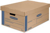 A Picture of product FEL-0066001 Bankers Box® SmoothMove™ Prime Moving & Storage Boxes Moving/Storage Lift-Off Lid, Half Slotted Container, Large, 15" x 24" 10", Brown/Blue, 8/Carton