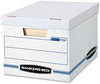 A Picture of product FEL-0070308 Bankers Box® STOR/FILE™ Basic-Duty Storage Boxes Letter/Legal Files, 12.5" x 16.25" 10.5", White/Blue, 4/Carton