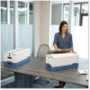 A Picture of product FEL-00704 Bankers Box® STOR/FILE™ Medium-Duty Strength Storage Boxes Letter Files, 12.25" x 24.13" 10.75", White/Blue, 12/Carton