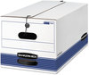 A Picture of product FEL-00704 Bankers Box® STOR/FILE™ Medium-Duty Strength Storage Boxes Letter Files, 12.25" x 24.13" 10.75", White/Blue, 12/Carton