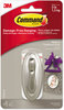 A Picture of product MMM-17051BN Command™ Decorative Hooks Traditional, Medium, Plastic, Brushed Nickel, 3 lb Capacity, 1 Hook and 2 Strips/Pack
