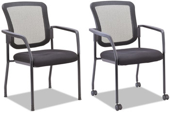 Alera® Mesh Guest Stacking Chair 26" x 25.6" 36.2", Black Seat, Back, Base