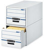 A Picture of product FEL-00721 Bankers Box® STOR/DRAWER® Basic Space-Savings Storage Drawers Letter Files, 14" x 25.5" 11.5", White/Blue, 6/Carton