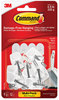 A Picture of product MMM-17067VP Command™ General Purpose Hooks Wire Multi-Pack, Small, Metal, White, 0.5 lb Capacity, 9 and 12 Strips/Pack