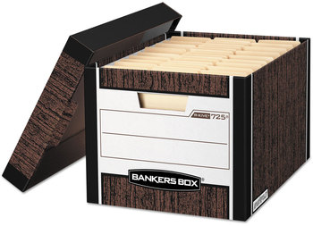 Bankers Box® R-KIVE® Heavy-Duty Storage Boxes Letter/Legal Files, 12.75" x 16.5" 10.38", Woodgrain, 12/Carton