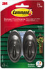 A Picture of product MMM-17086SAW Command™ All Weather Hooks and Strips Medium, Plastic, Slate, 3 lb Capacity, 2 4 Strips/Pack
