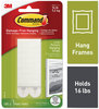 A Picture of product MMM-17206 Command™ Picture Hanging Strips Removable, Holds Up to 4 lbs per Pair, 0.5 x 3.63, White, Pairs/Pack