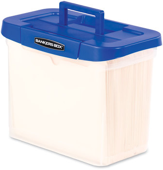 Bankers Box® Heavy-Duty Portable File Letter Files, 14.25" x 8.63" 11.06", Clear/Blue