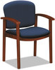 A Picture of product HON-2111COCU98 HON® 2111 Invitation® Reception Series Wood Guest Chair 23.5" x 22" 33", Navy Seat, Back, Cognac Base